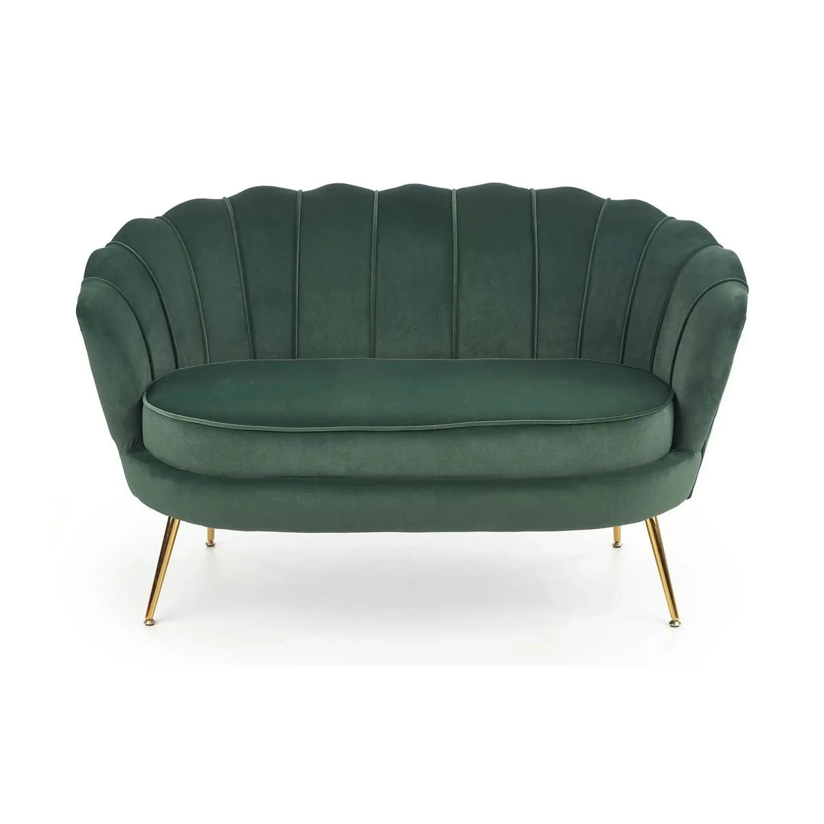 Canapea AMORINITO XL, verde/auriu, stofa catifelata, 131x77x77 cm