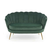 Canapea AMORINITO XL, verde/auriu, stofa catifelata, 131x77x77 cm