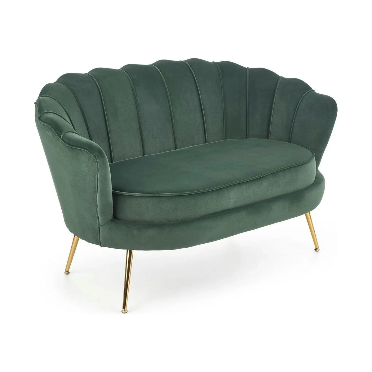 Canapea AMORINITO XL, verde/auriu, stofa catifelata, 131x77x77 cm