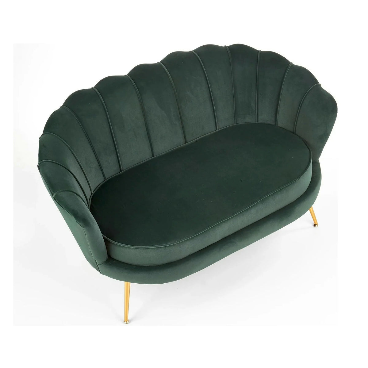 Canapea AMORINITO XL, verde/auriu, stofa catifelata, 131x77x77 cm