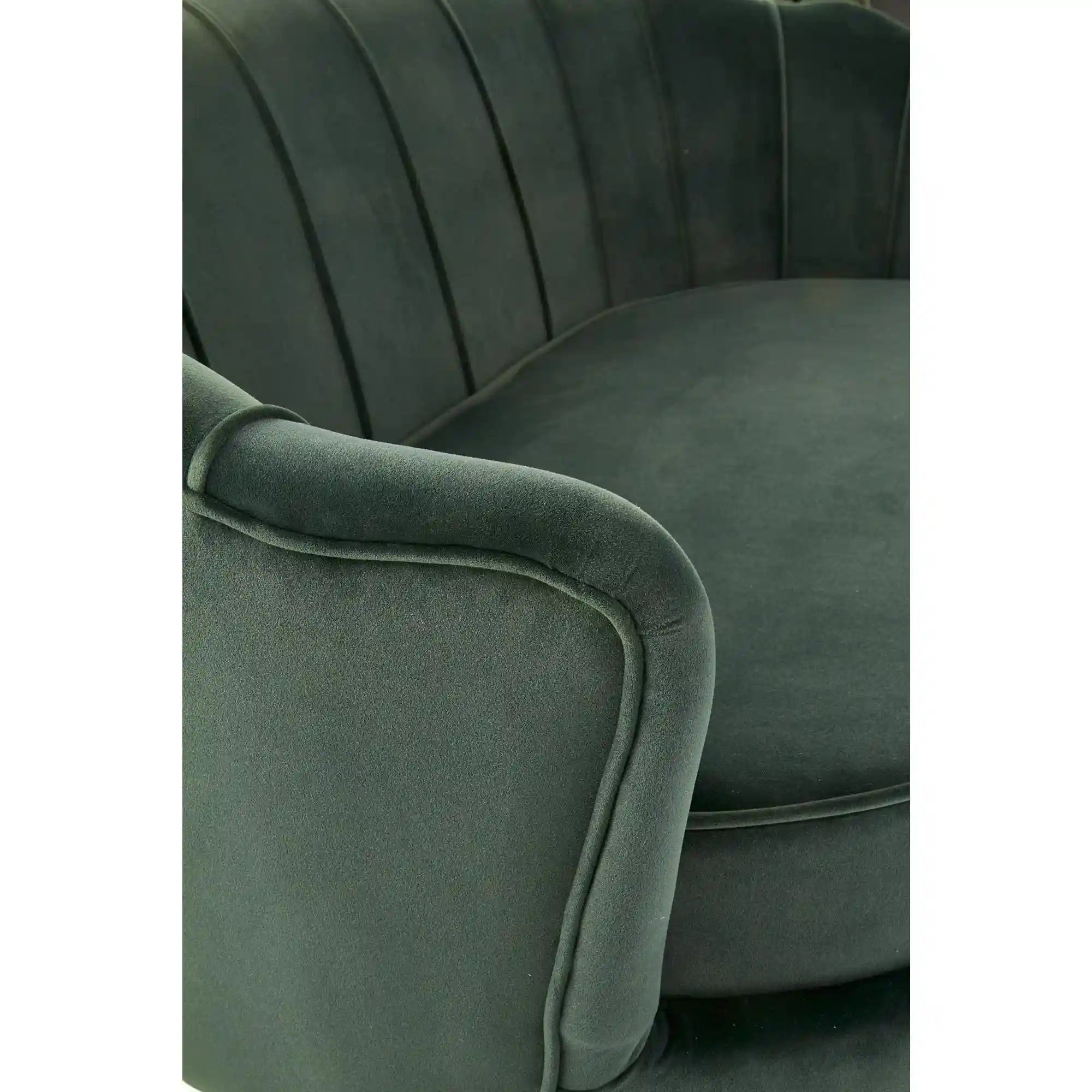 Canapea AMORINITO XL, verde/auriu, stofa catifelata, 131x77x77 cm