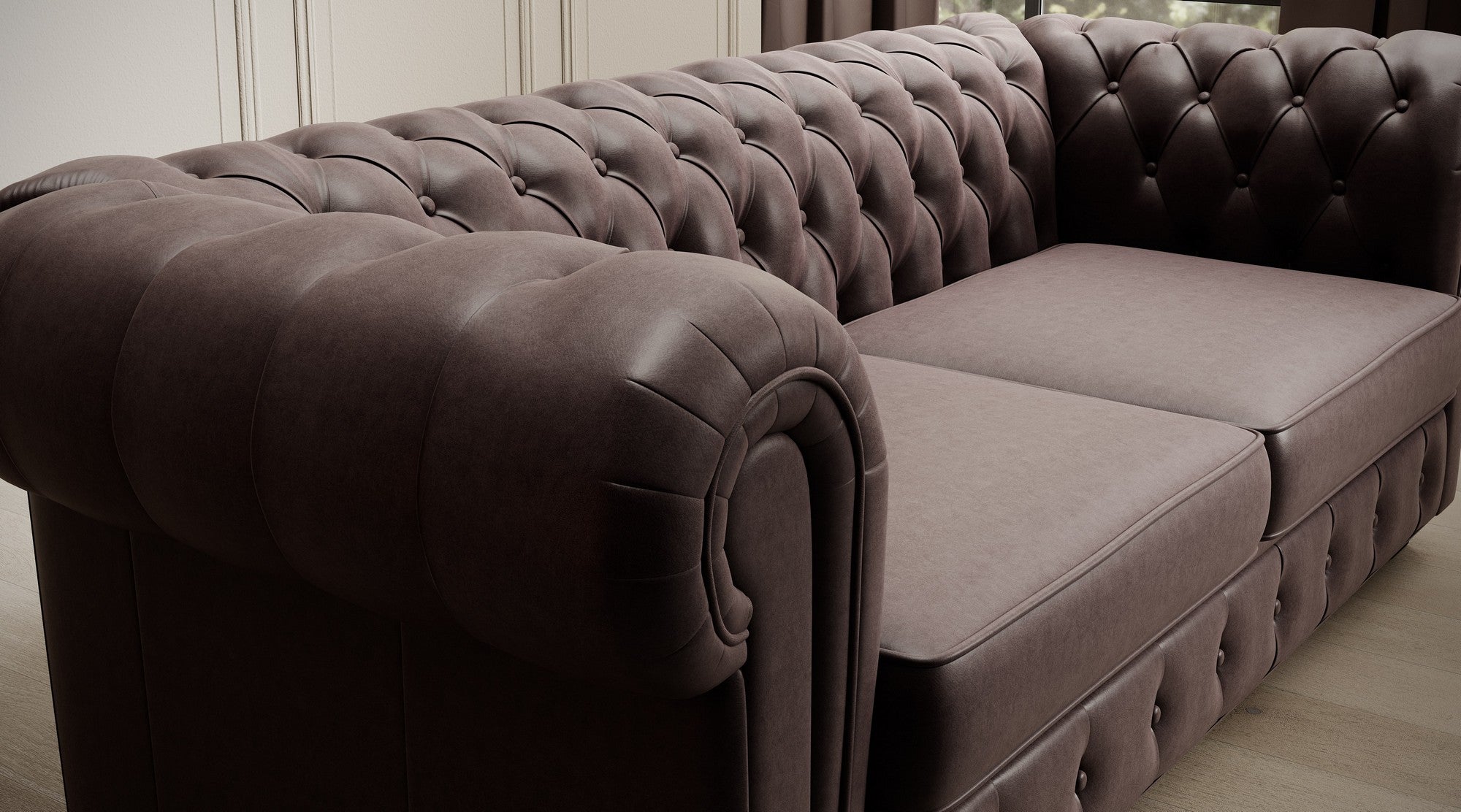 Canapea CHESTERFIELD 2, personalizabil materiale Gama Premium, 180x96x77 cm