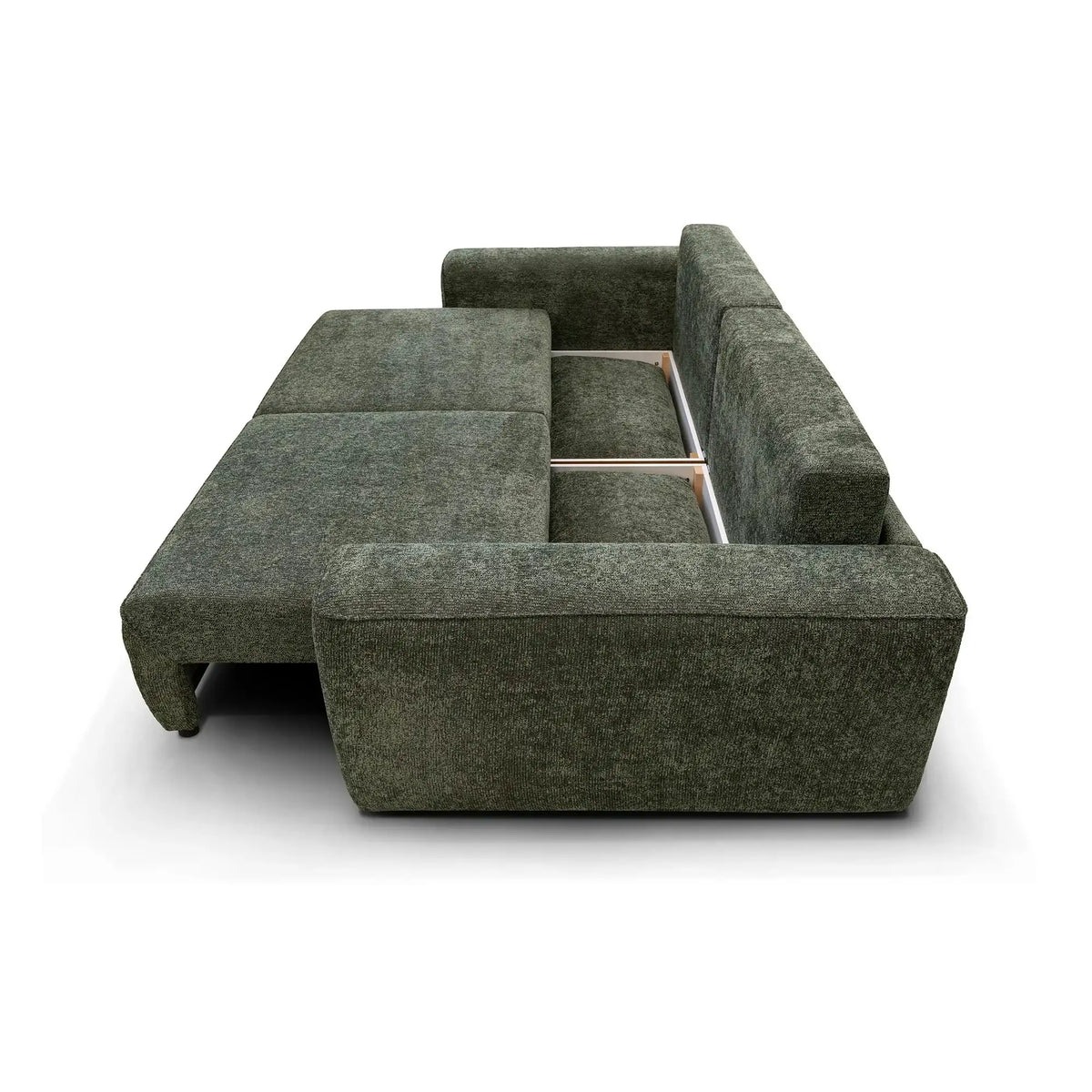 Canapea confortabila de dormit ARLO, stofa clasica turcoaz - Vinci 87, cu lada depozitare, 260x126x90 cm