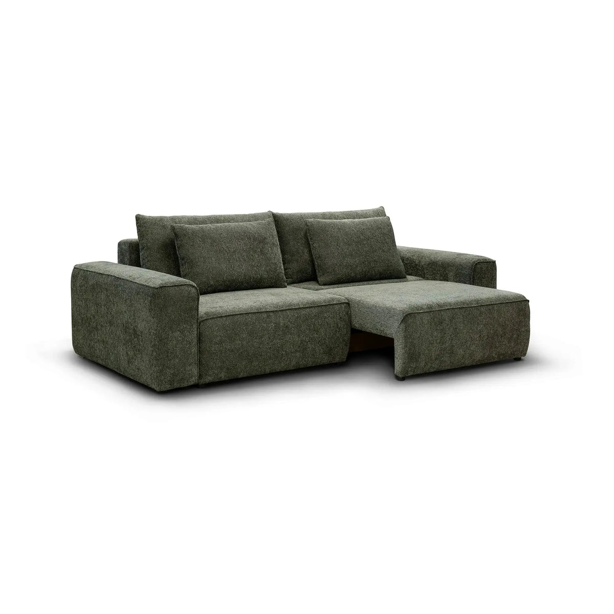 Canapea confortabila de dormit ARLO, stofa clasica turcoaz - Vinci 87, cu lada depozitare, 260x126x90 cm