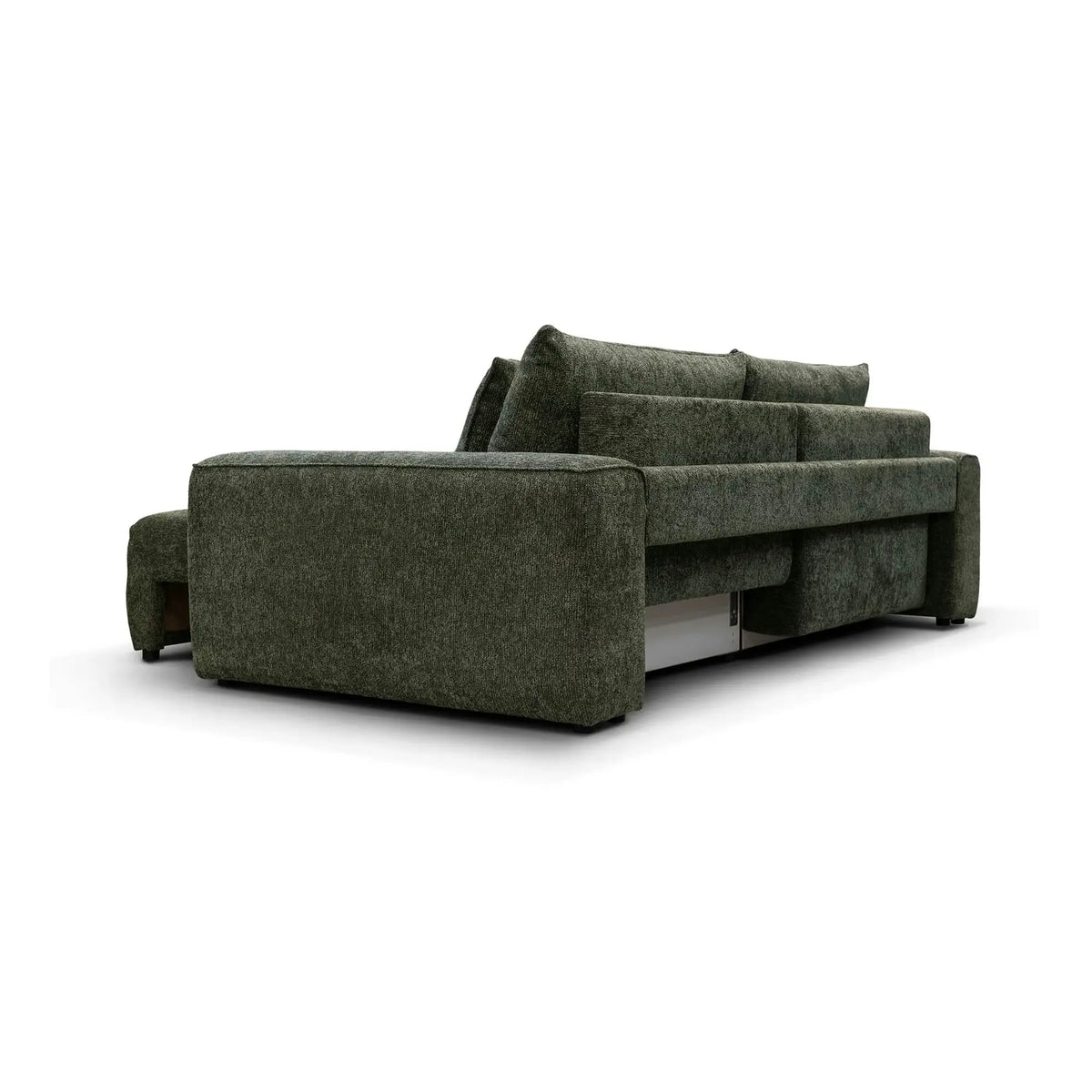 Canapea confortabila de dormit ARLO, stofa clasica turcoaz - Vinci 87, cu lada depozitare, 260x126x90 cm