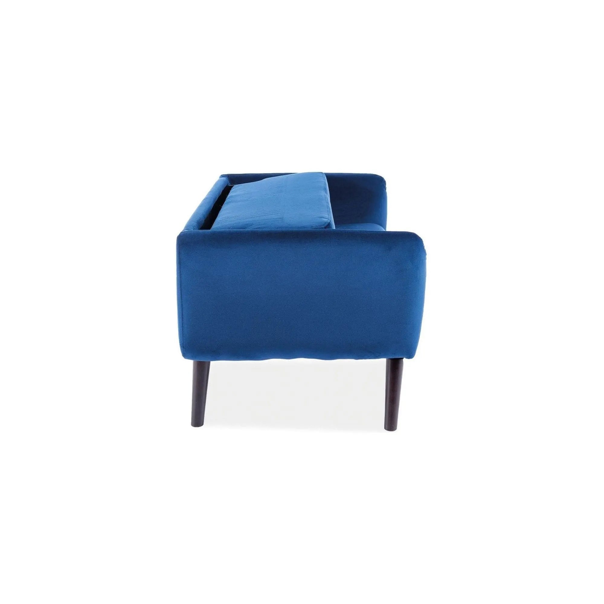 Canapea ELSA, stofa catifelata albastru - Bluvel 86, 145x75x80 cm