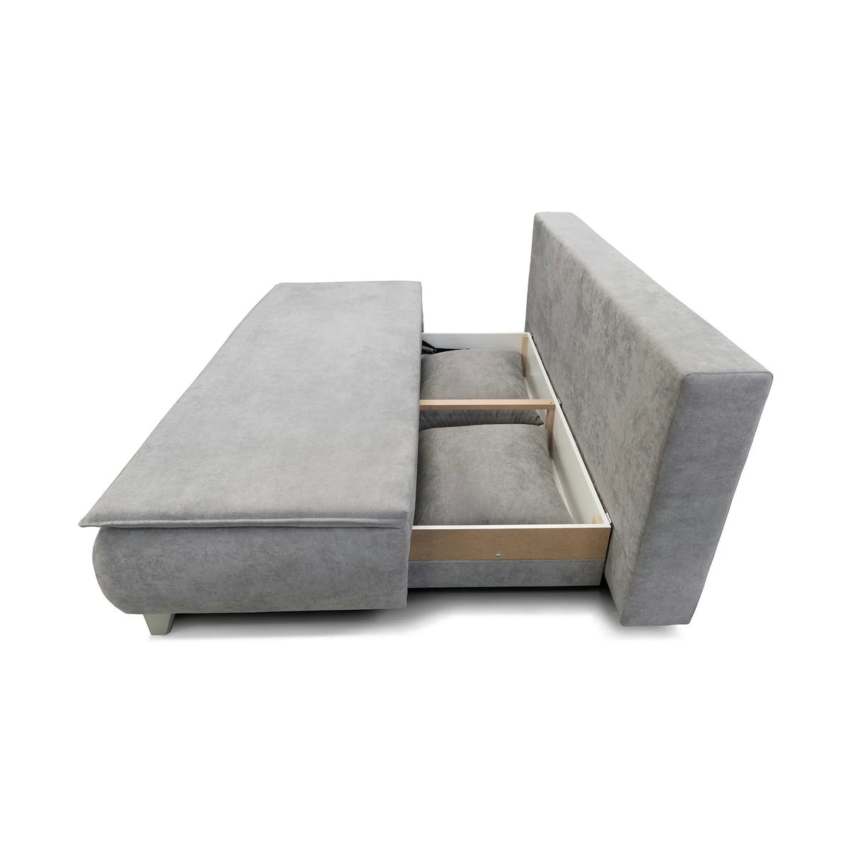Canapea extensibila 2 locuri MONA, stofa clasica turcoaz - Vinci 87, cu lada depozitare, 241x113x100 cm