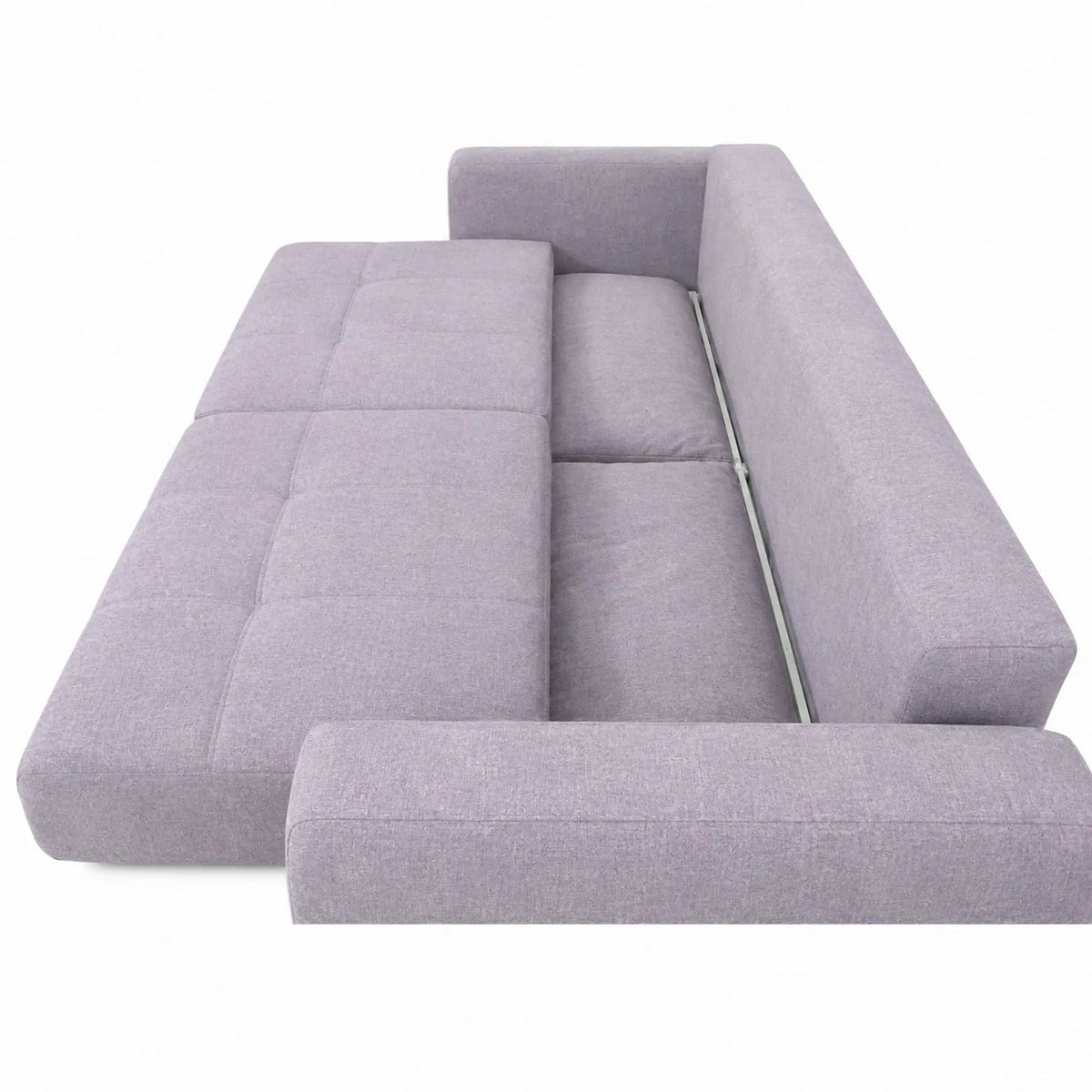 Canapea extensibila 3 persoane KARISA, stofa catifelata mov lila - Monolith 62, cu lada depozitare, 241x113x91 cm