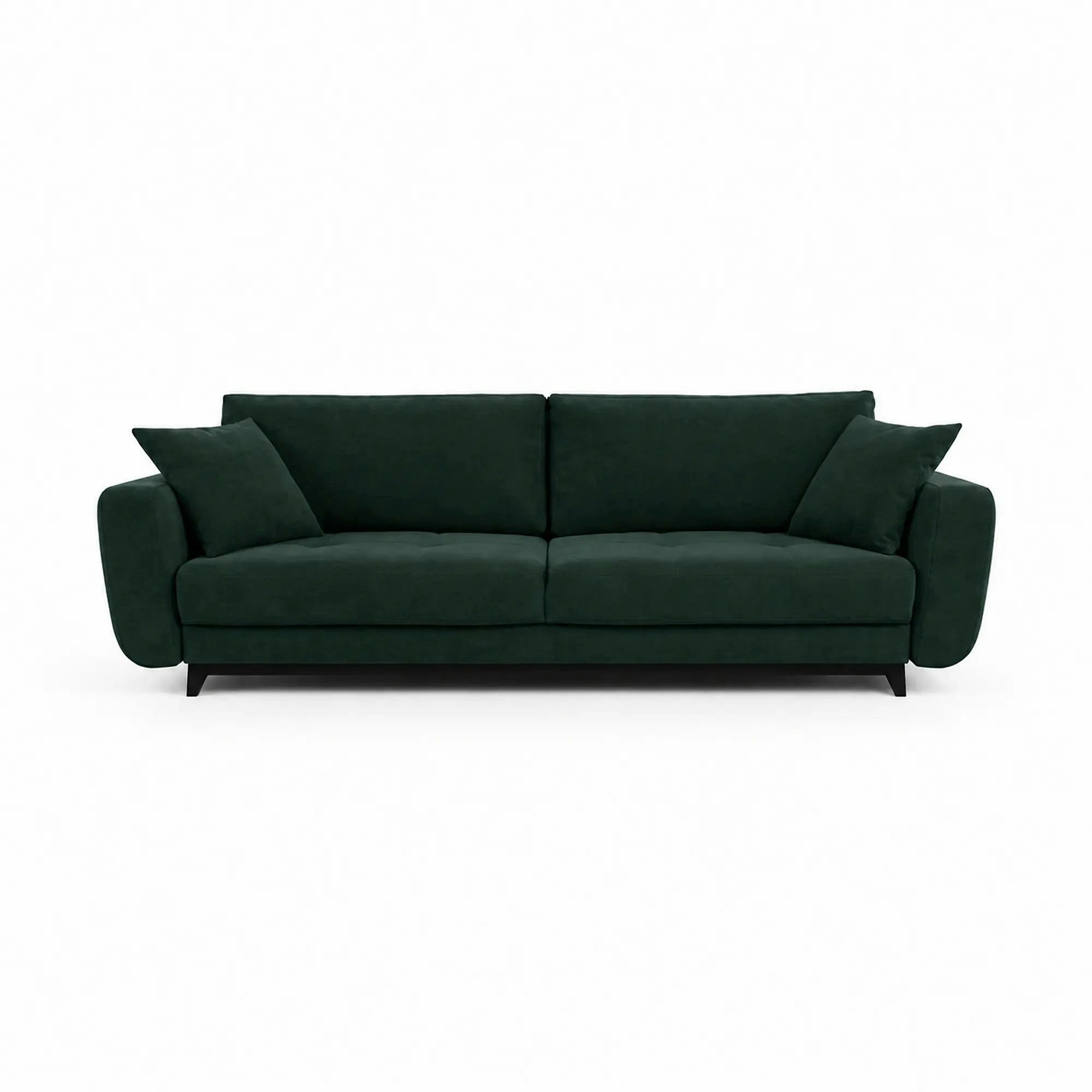 Canapea extensibila 3 persoane KARISA, stofa verde inchis - Element 12, cu spatiu depozitare, 241x113x91 cm