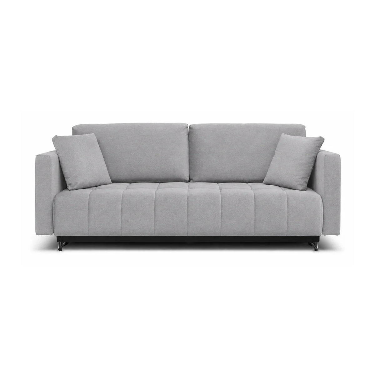 Canapea extensibila ALDO 3L, stofa catifelata gri - Monolith 84, cu lada depozitare, 227x102x87 cm