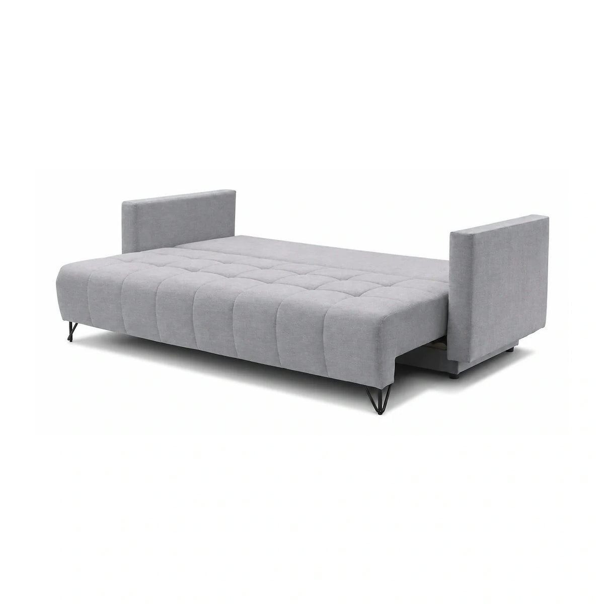 Canapea extensibila ALDO 3L, stofa catifelata gri - Monolith 84, cu lada depozitare, 227x102x87 cm