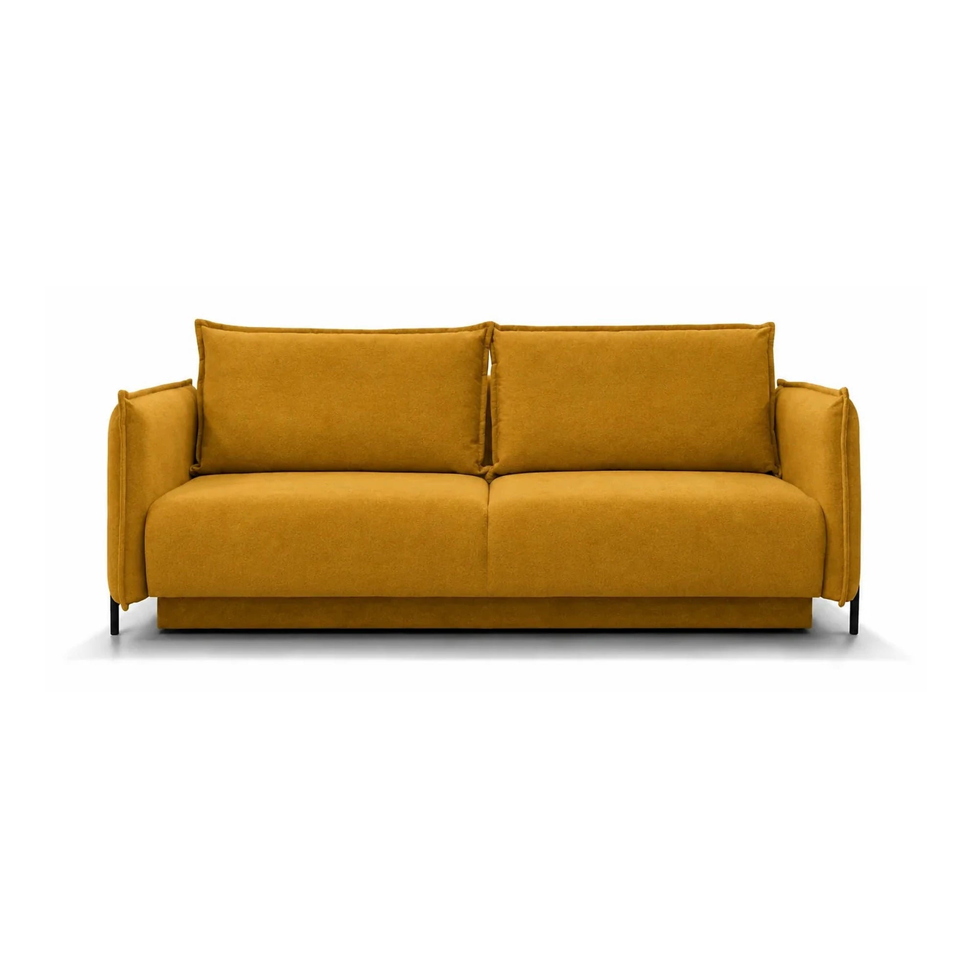 Canapea extensibila AMALFI, stofa galben - Soro 53, cu lada depozitare, 226x105x90 cm