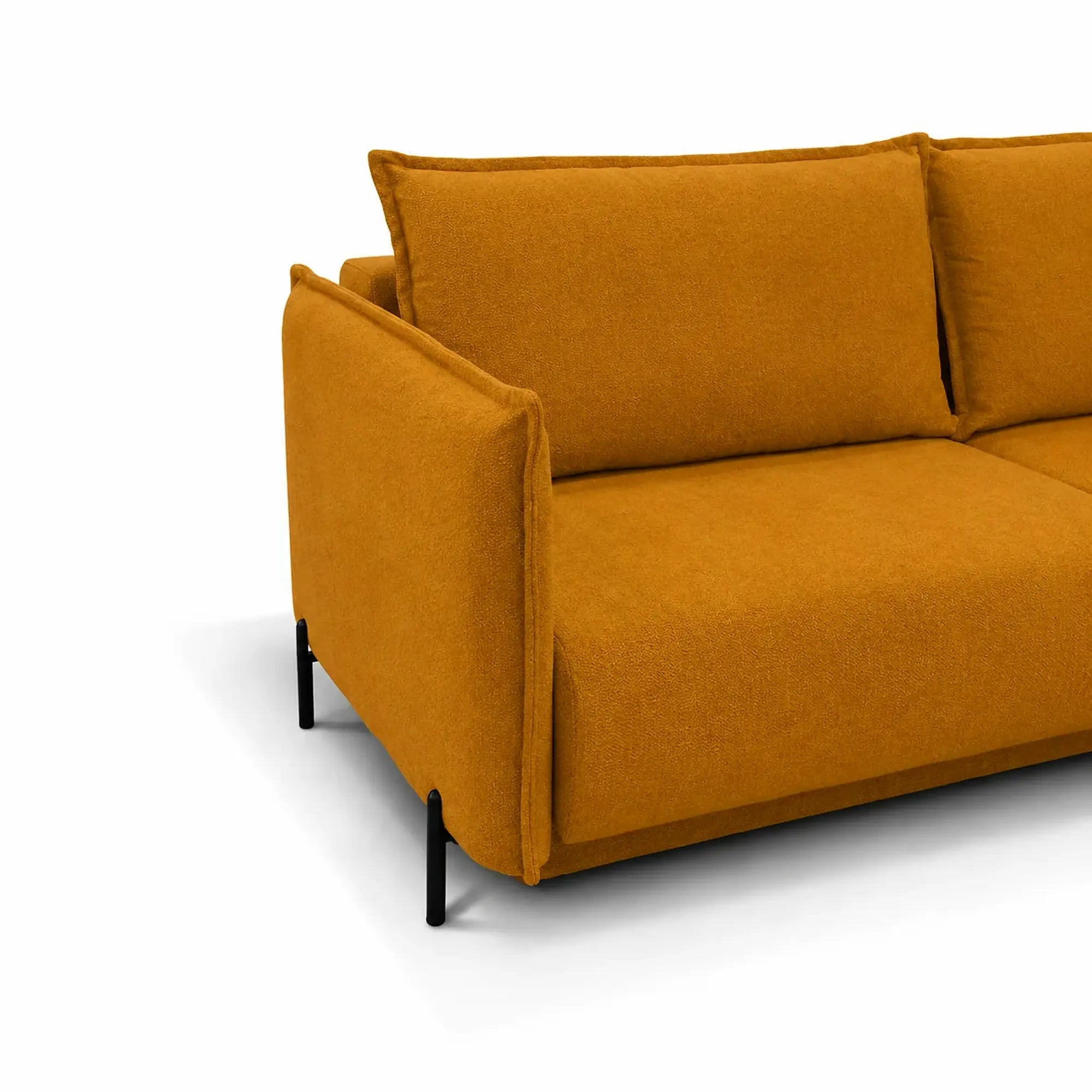 Canapea extensibila AMALFI, stofa galben - Soro 53, cu lada depozitare, 226x105x90 cm