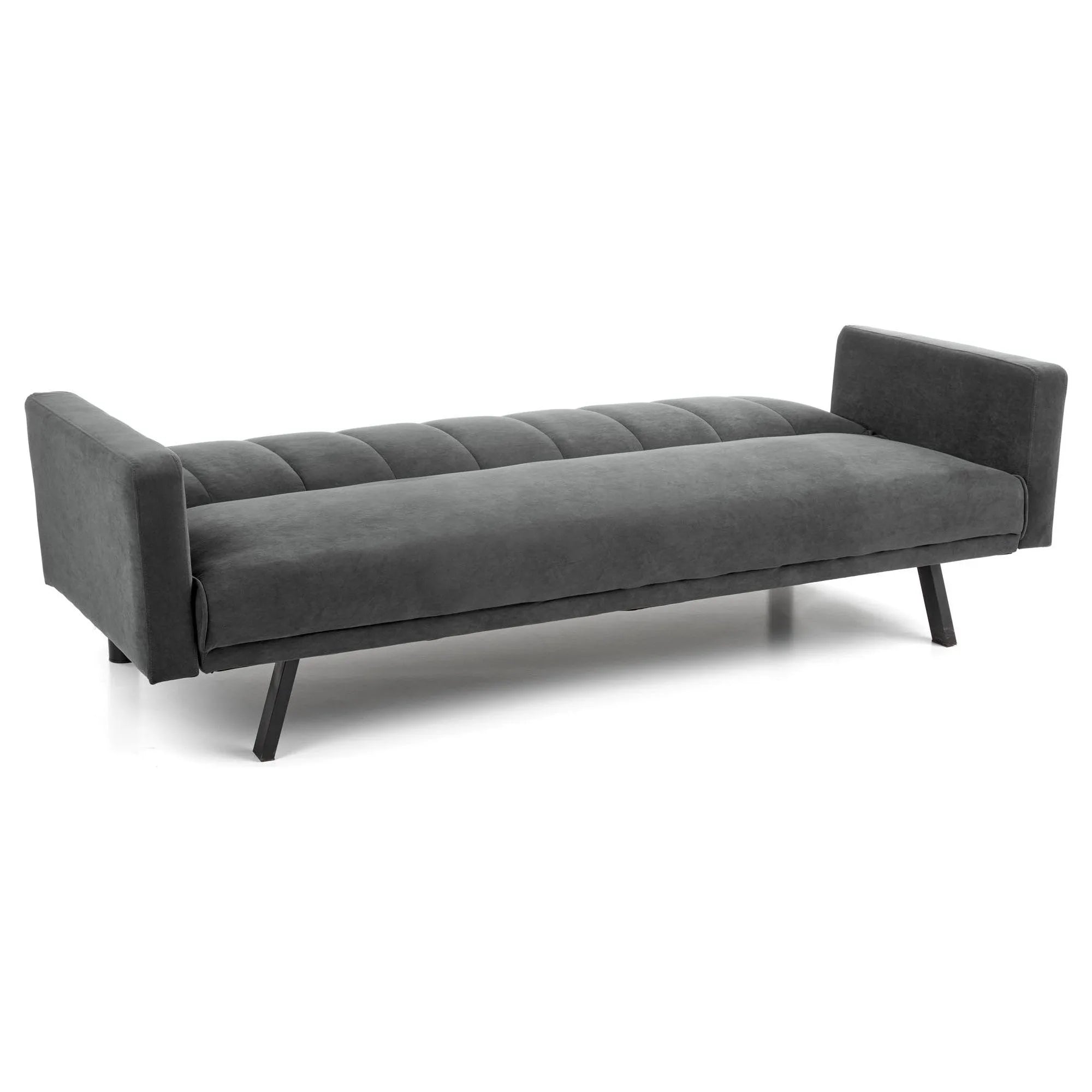 Canapea extensibila ARMANDO, gri, stofa catifelata, 192x100x78 cm