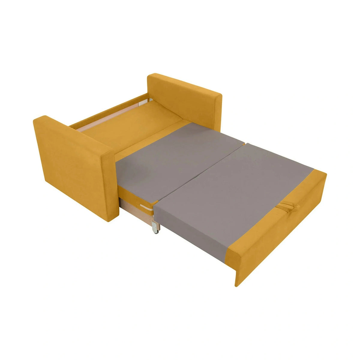 Canapea extensibila BUNIO III, stofa clasica galben - Manila 32, 147x88x86 cm