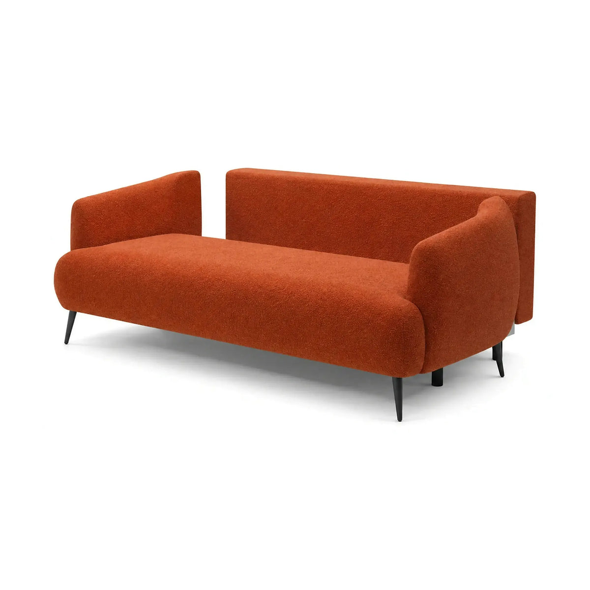 Canapea extensibila CANDY, stofa catifelata caramiziu - Salvador 07, lada depozitare, 228x98x87 cm