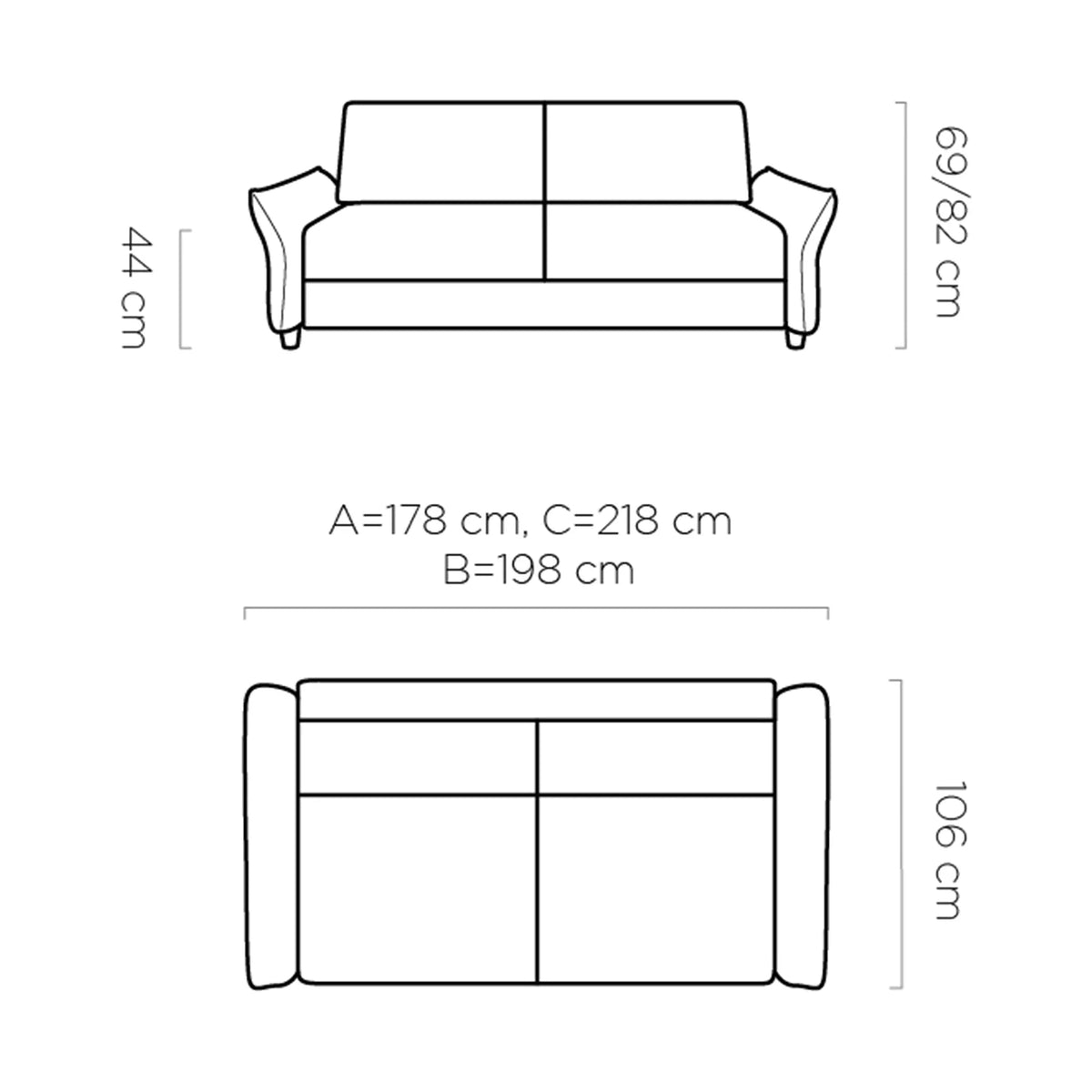 Canapea extensibila CANTO 140, personalizabil, 198x106x82 cm