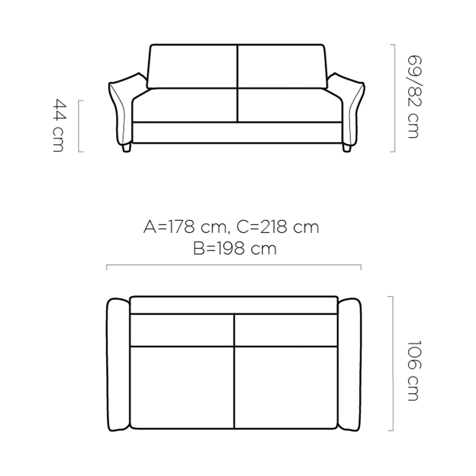 Canapea extensibila CANTO 140, personalizabil, 198x106x82 cm