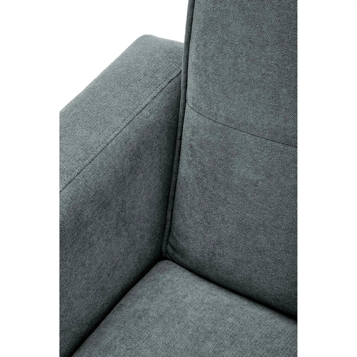 Canapea extensibila CORNELIUS, gri/negru, stofa clasica/lemn, 200x153/167x80 cm