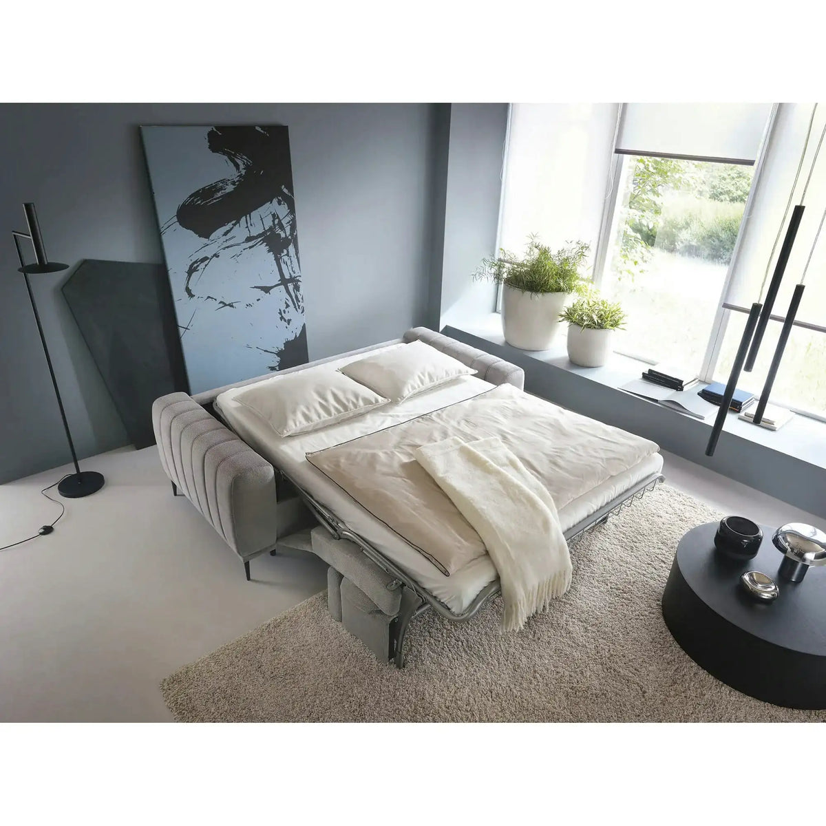 Canapea extensibila GANDI 160, personalizabil, cu tetiere reglabile, 227x102x95 cm