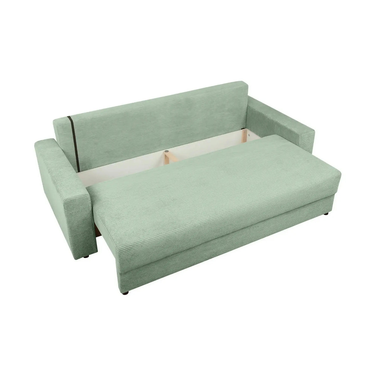 Canapea extensibila GARCIA, stofa catifelata verde menta - Poso 47, 233x108x92 cm