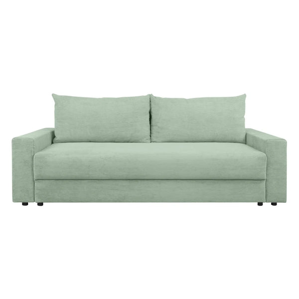 Canapea extensibila GARCIA, stofa catifelata verde menta - Poso 47, 233x108x92 cm