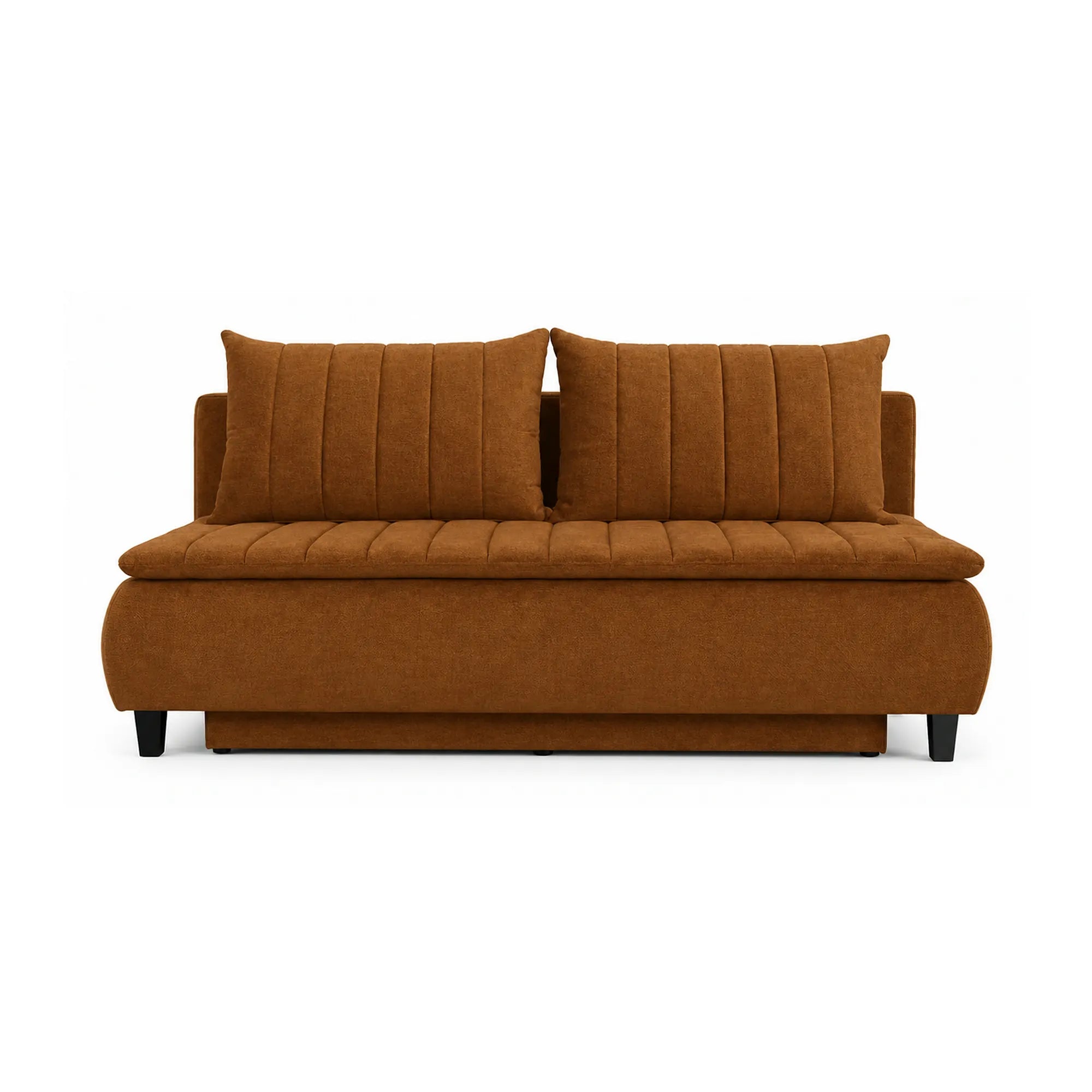 Canapea extensibila HARRY, stofa catifelata maro - Element 07, cu lada depozitare, 208x102x96 cm