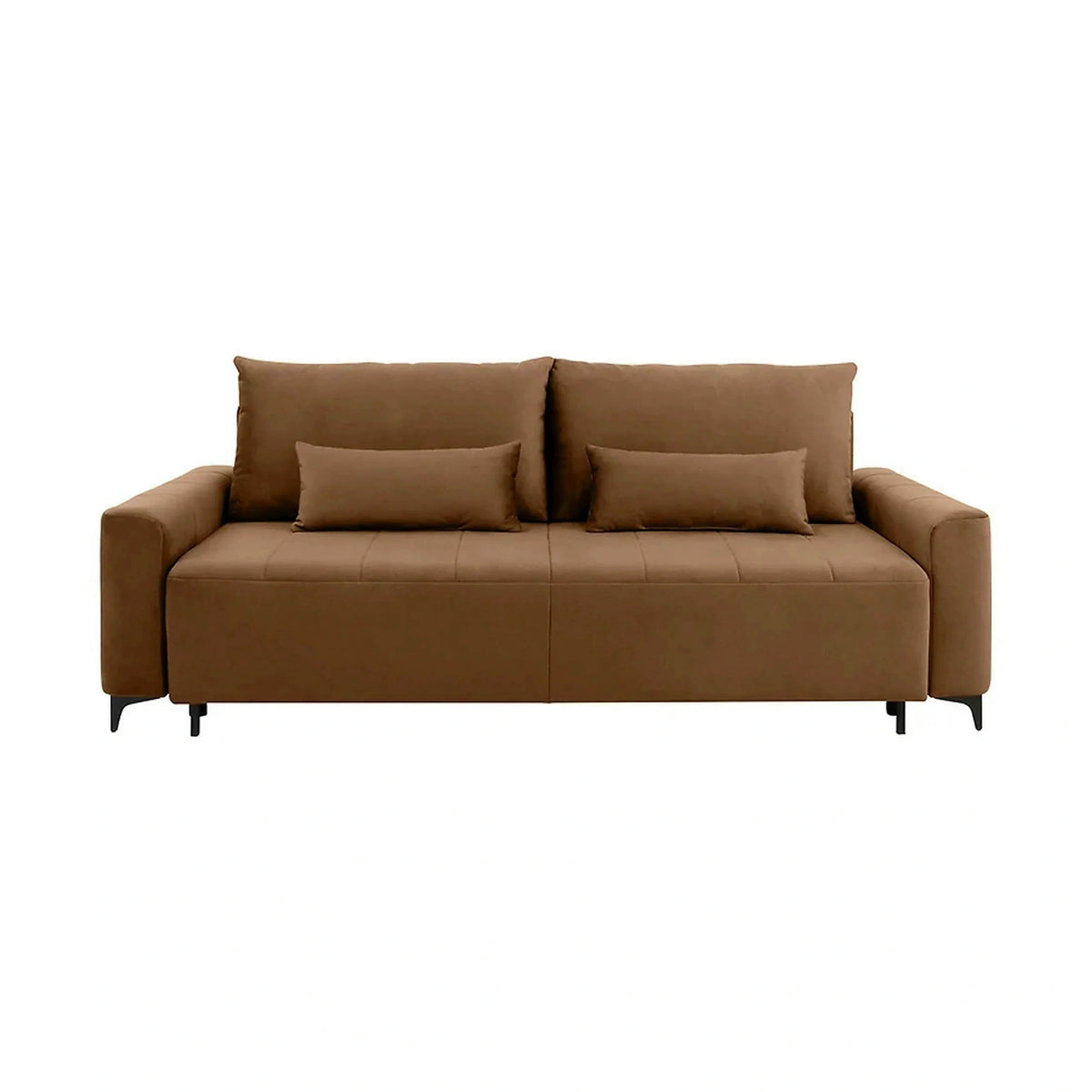 Canapea extensibila KAMARI, stofa catifelata maro - Element 07, 235x108x93 cm