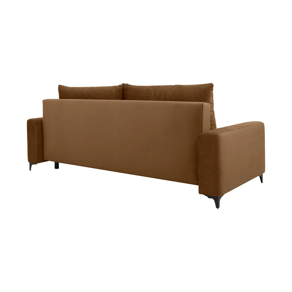 Canapea extensibila KAMARI, stofa catifelata maro - Element 07, 235x108x93 cm