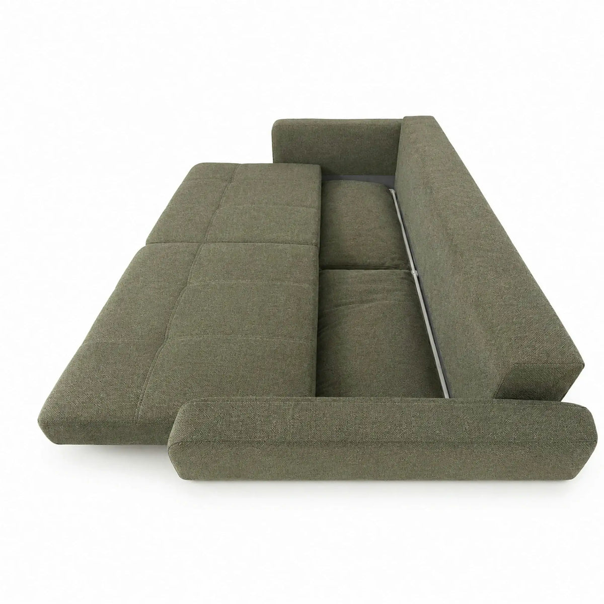 Canapea extensibila KARISA, stofa verde - Element 11, cu spatiu depozitare, 241x113x91 cm