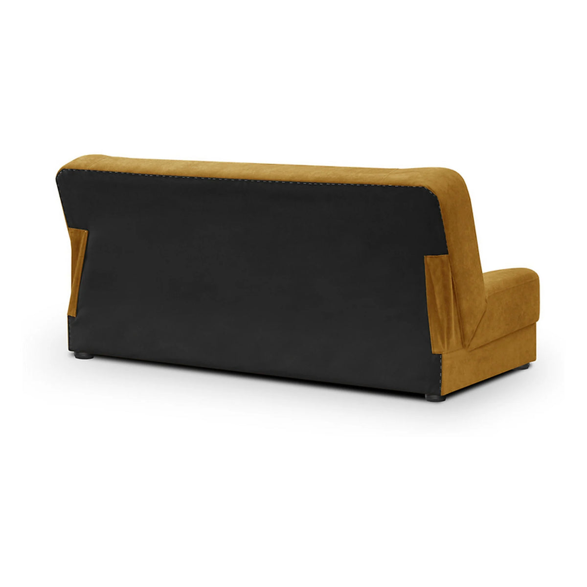 Canapea extensibila LAMI, stofa catifelata galben - Soft 09, cu lada depozitare, 190x85x87 cm