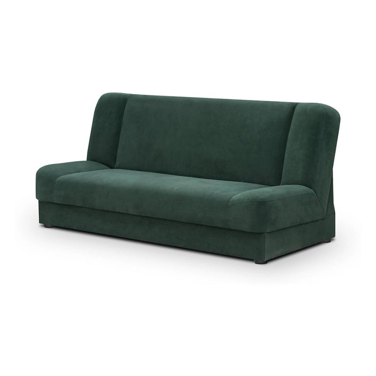 Canapea extensibila LAMI, stofa catifelata verde - Soft 13, cu lada depozitare, 190x85x87 cm