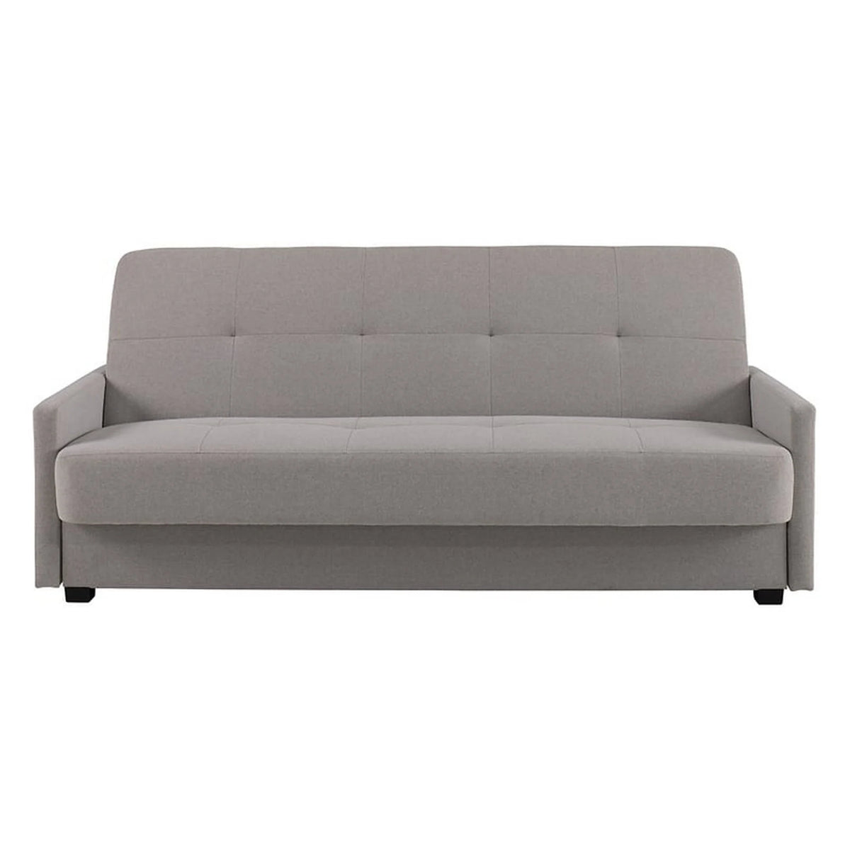 Canapea extensibila MARO, stofa clasica gri - Mossa 09, cu lada depozitare, 207x95x95 cm