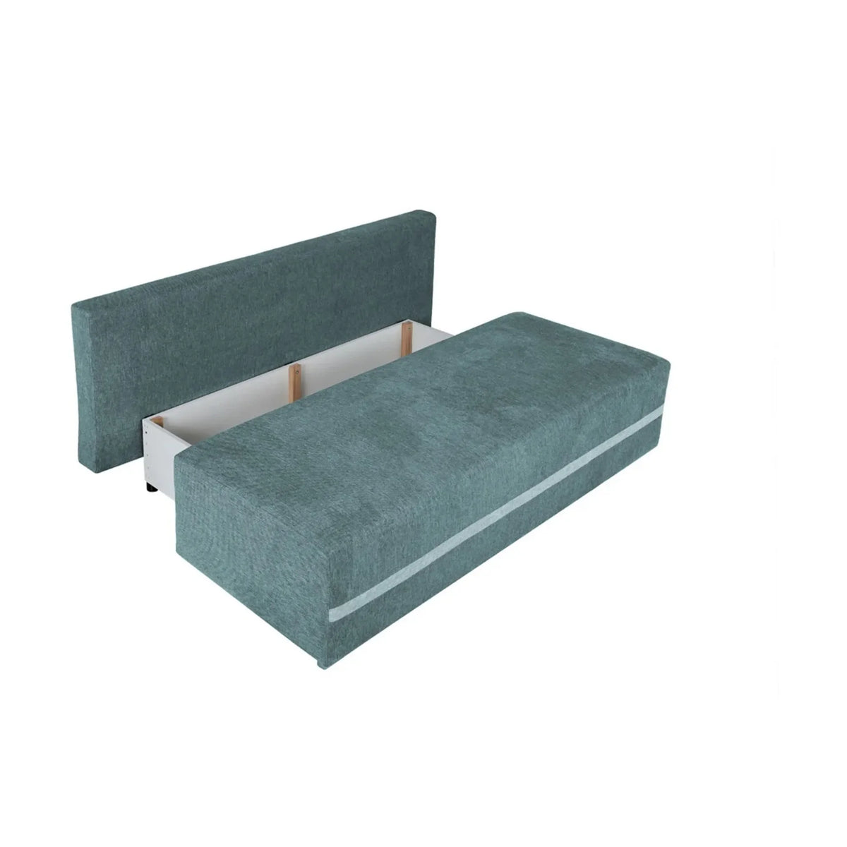 Canapea extensibila MATA, stofa catifelata verde - Aragon 75, 191x89x91 cm