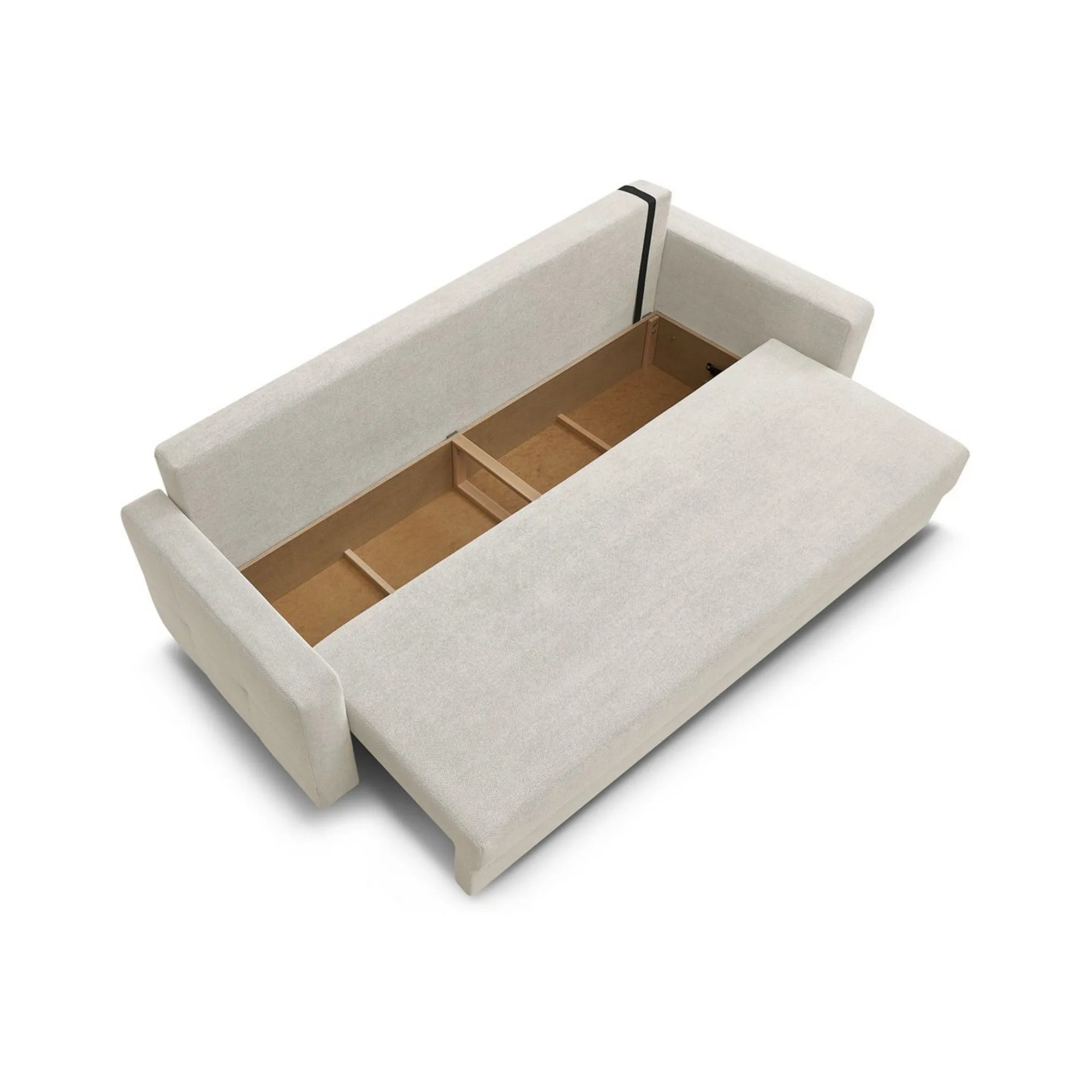 Canapea extensibila MONA, stofa catifelata bej - Curio 09, 230x92x94 cm