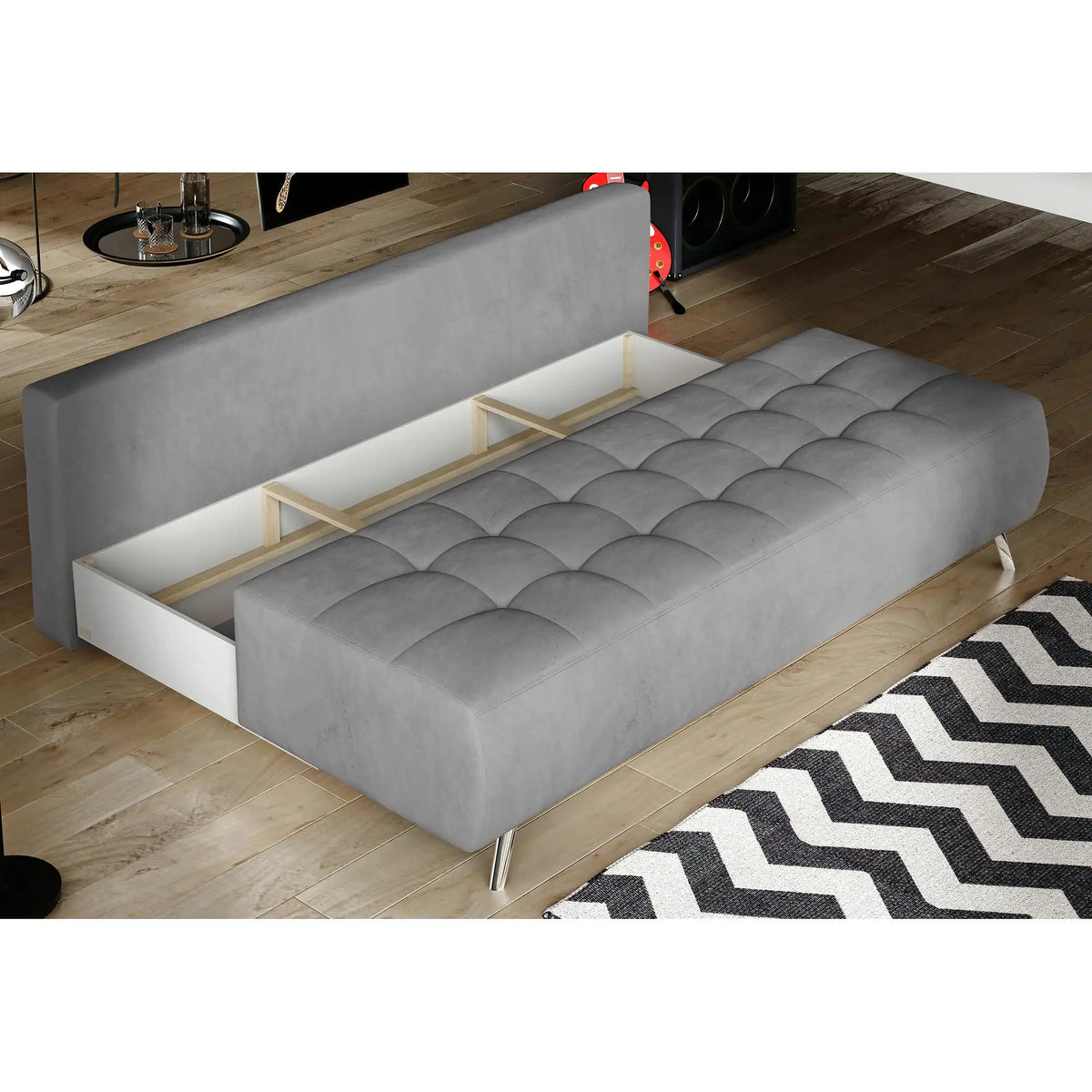 Canapea extensibila OSLO, personalizabil, cu lada depozitare, 197x94x90 cm