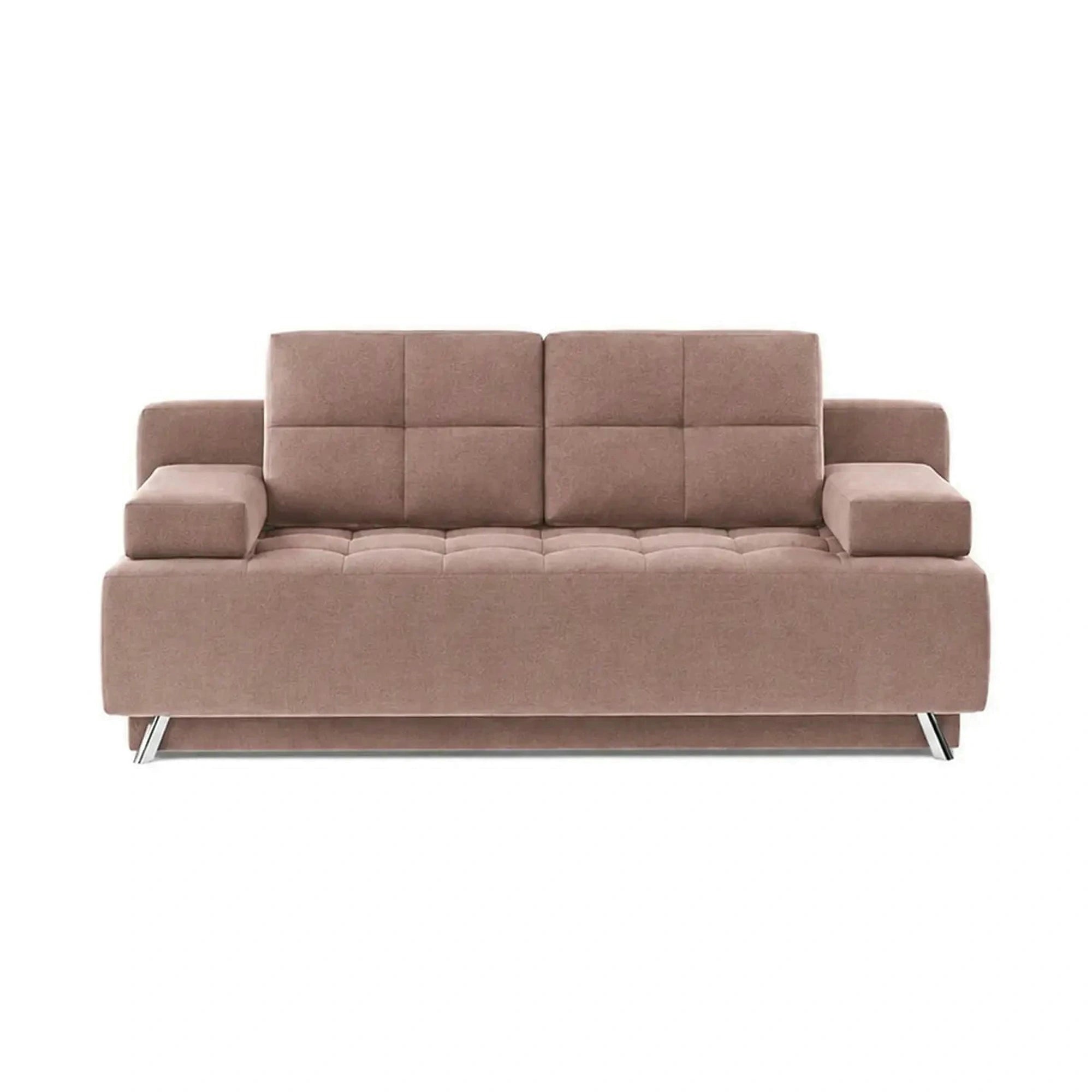 Canapea extensibila OSLO, stofa catifelata maro deschis - Palladium 4, 197x94x90 cm
