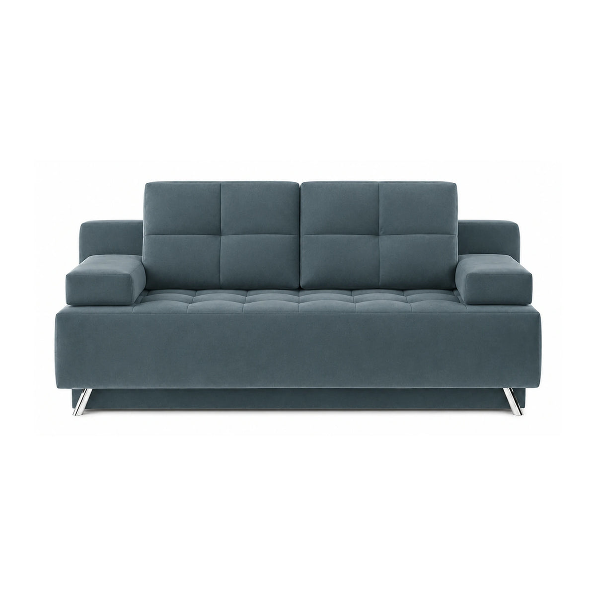 Canapea extensibila OSLO, stofa catifelata turcoaz inchis - Riviera 87, cu lada depozitare, 197x94x90 cm