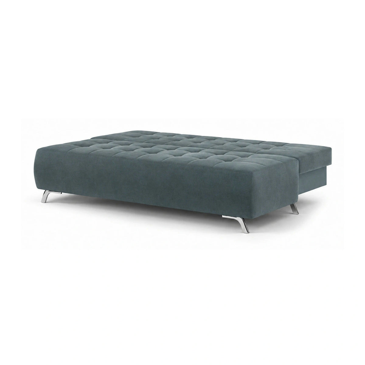 Canapea extensibila OSLO, stofa catifelata turcoaz inchis - Riviera 87, cu lada depozitare, 197x94x90 cm