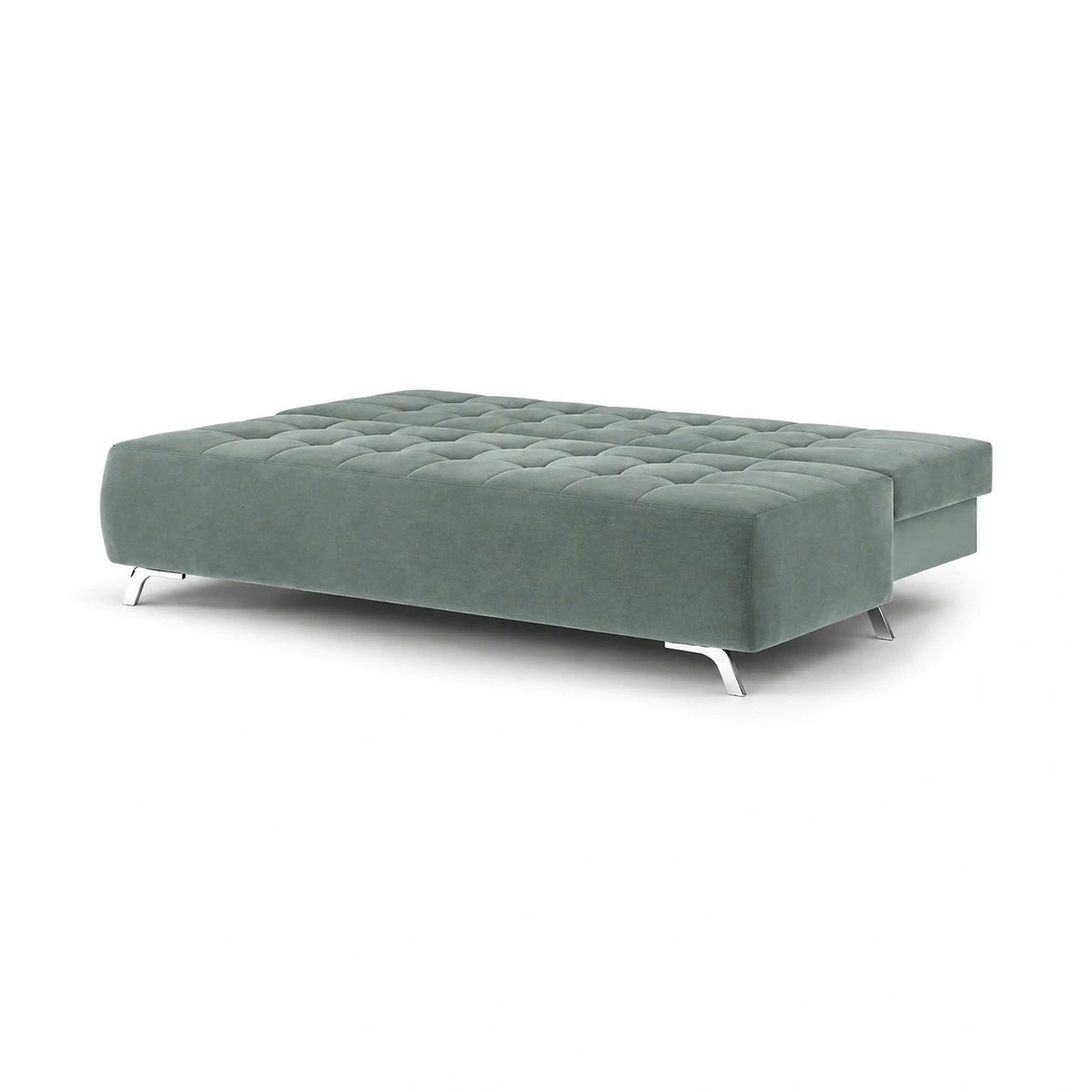 Canapea extensibila OSLO, stofa catifelata verde menta - Salvador 12, cu lada depozitare, 197x94x90 cm