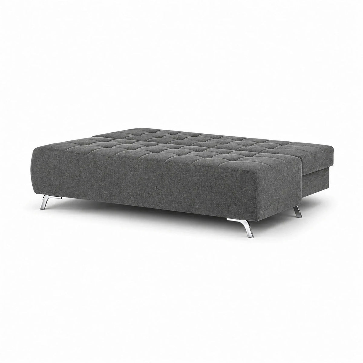 Canapea extensibila OSLO, stofa clasica gri inchis - Austin 19, cu lada depozitare, 197x94x90 cm