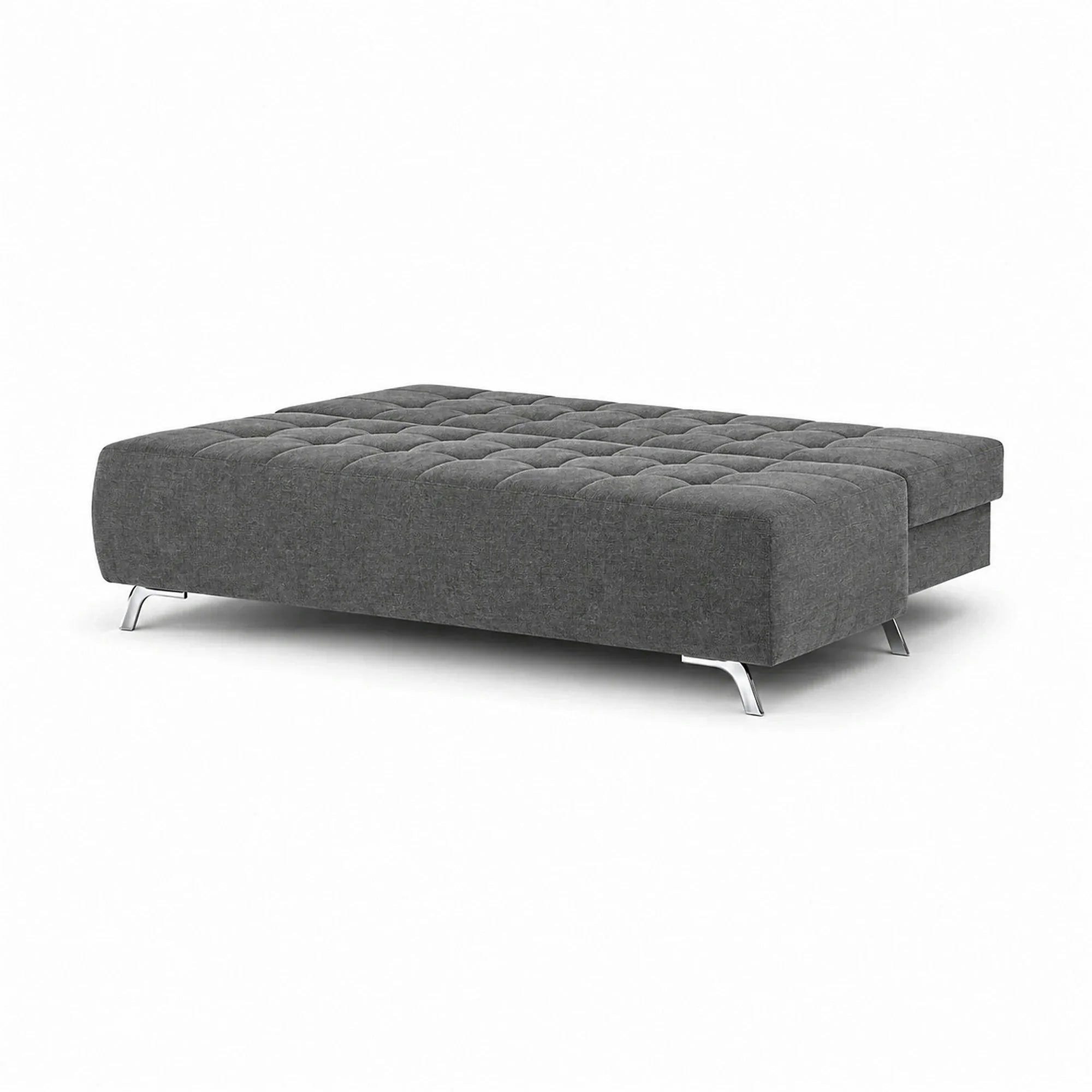 Canapea extensibila OSLO, stofa clasica gri inchis - Austin 19, cu lada depozitare, 197x94x90 cm