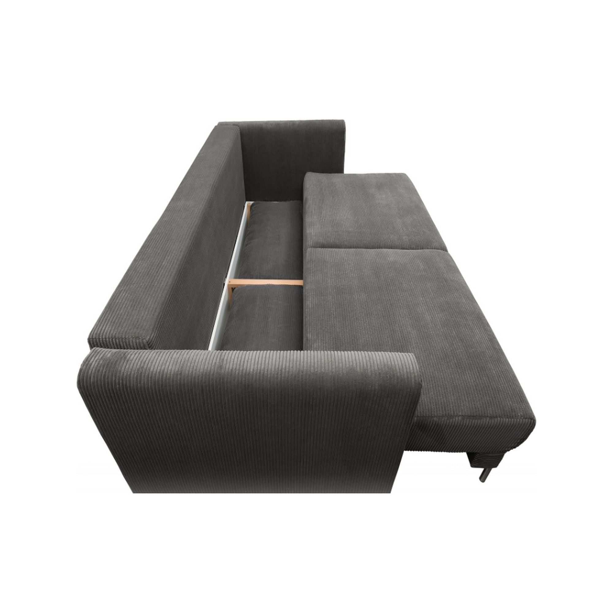Canapea extensibila RICO, stofa catifelata verde - Monolith 37, cu lada depozitare, 224x114x91 cm