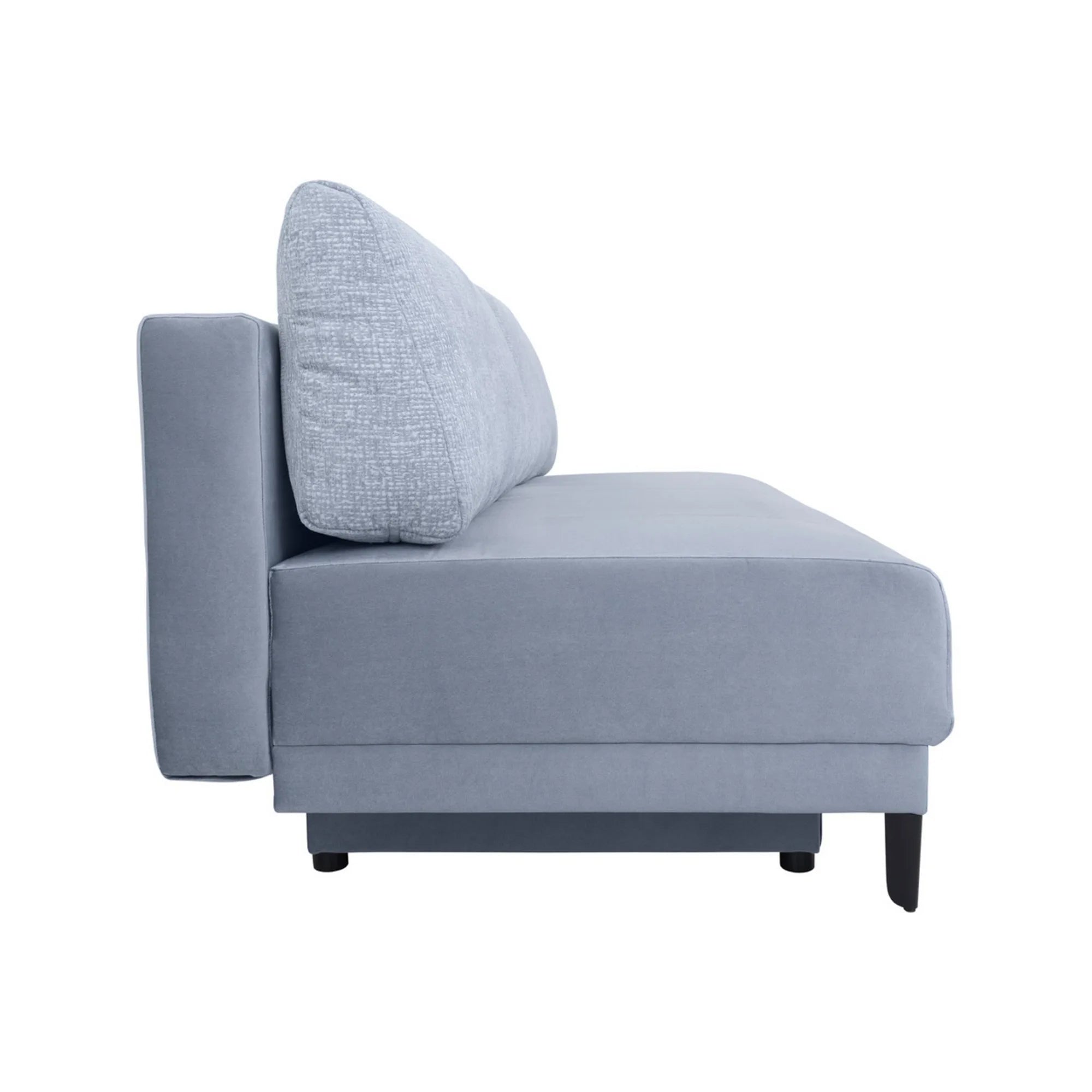 Canapea extensibila SENTILA, stofa catifelata gri - Elia 84, 198x106x91 cm