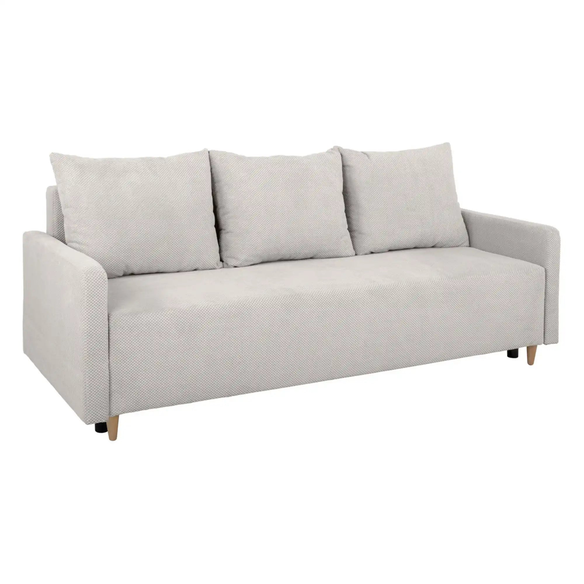 Canapea extensibila SIGMA, stofa catifelata bej - Onega 2, 208x90x92 cm