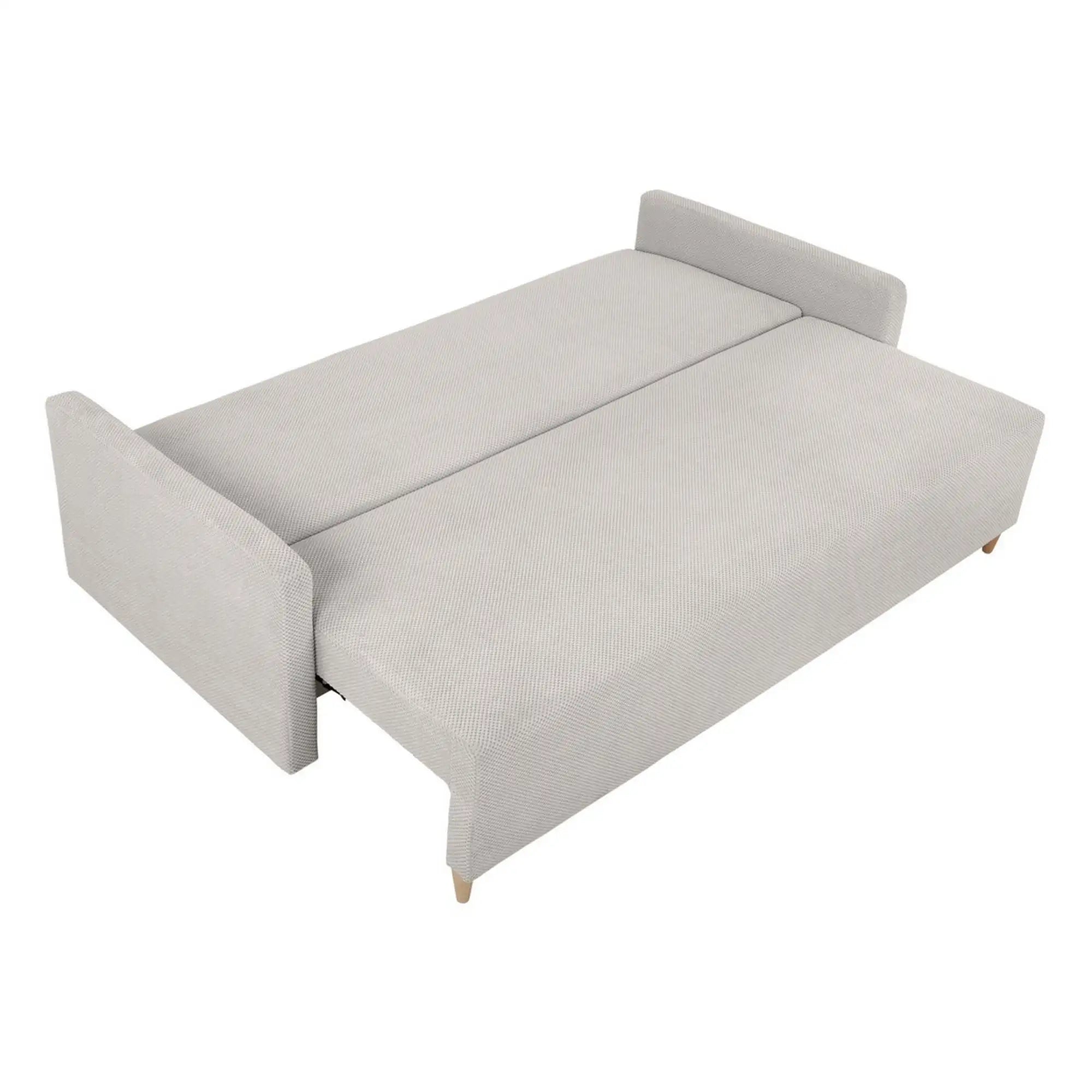 Canapea extensibila SIGMA, stofa catifelata bej - Onega 2, 208x90x92 cm