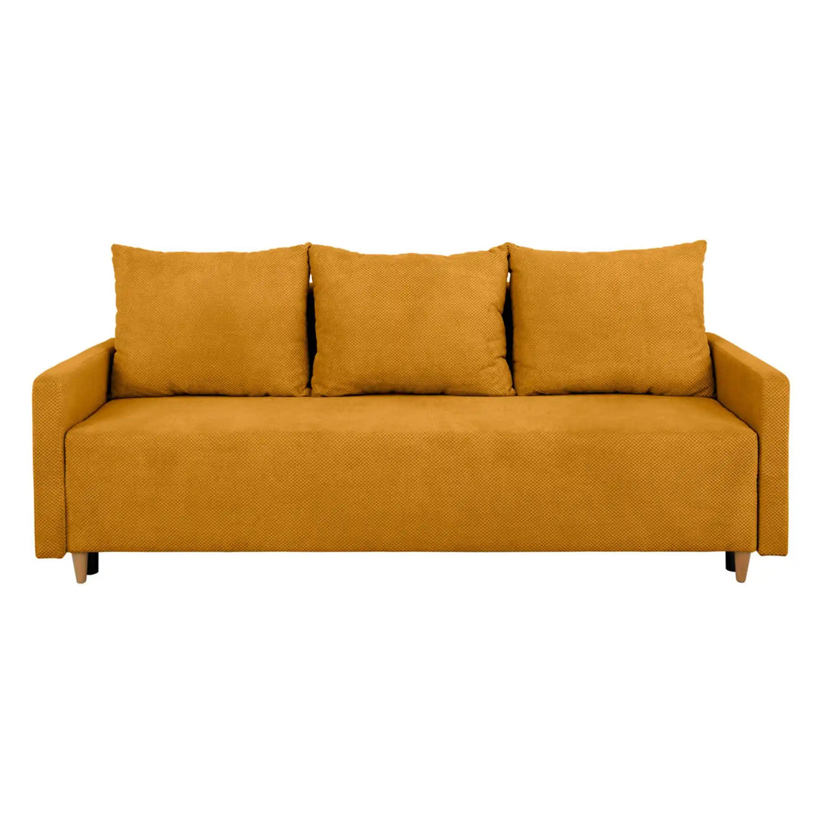 Canapea extensibila SIGMA, stofa catifelata galben - Onega 19, 208x90x92 cm