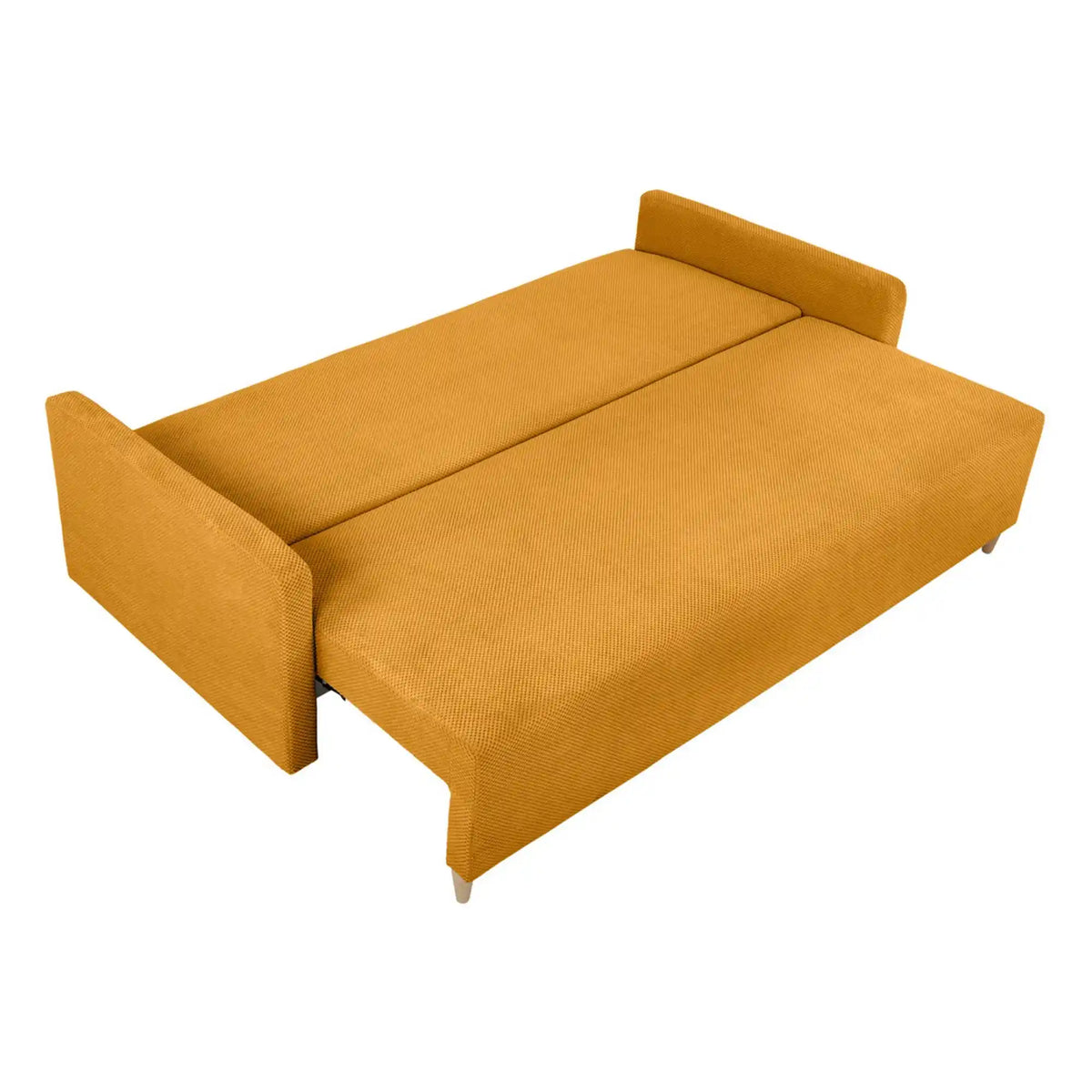 Canapea extensibila SIGMA, stofa catifelata galben - Onega 19, 208x90x92 cm