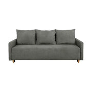 Canapea extensibila SIGMA, stofa catifelata gri - Onega 7, 208x90x92 cm