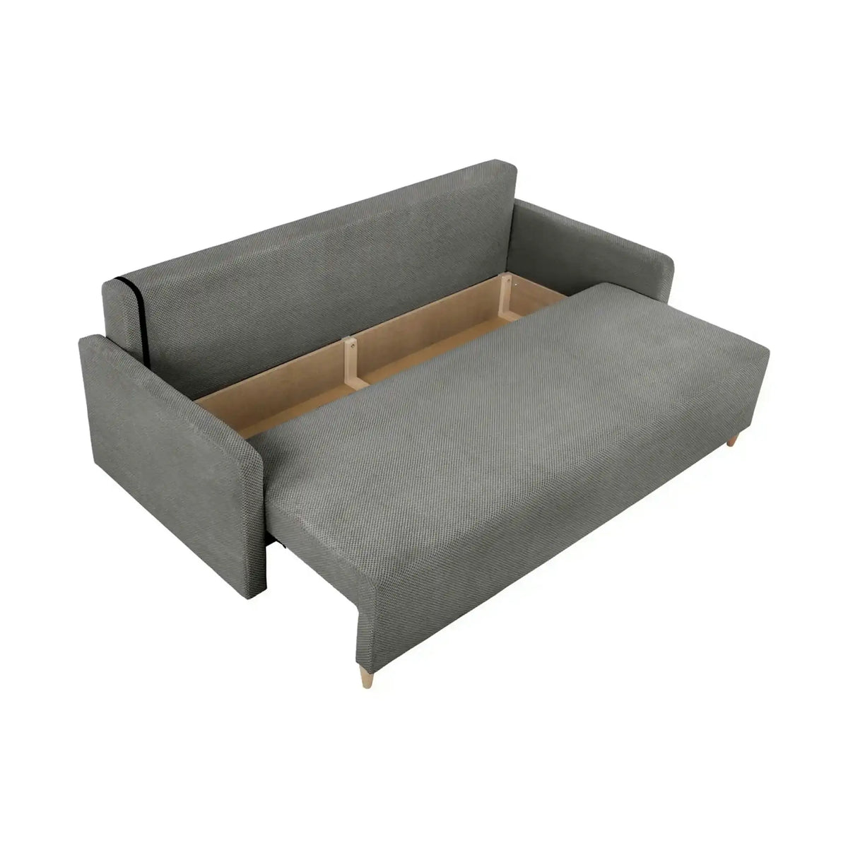 Canapea extensibila SIGMA, stofa catifelata gri - Onega 7, 208x90x92 cm
